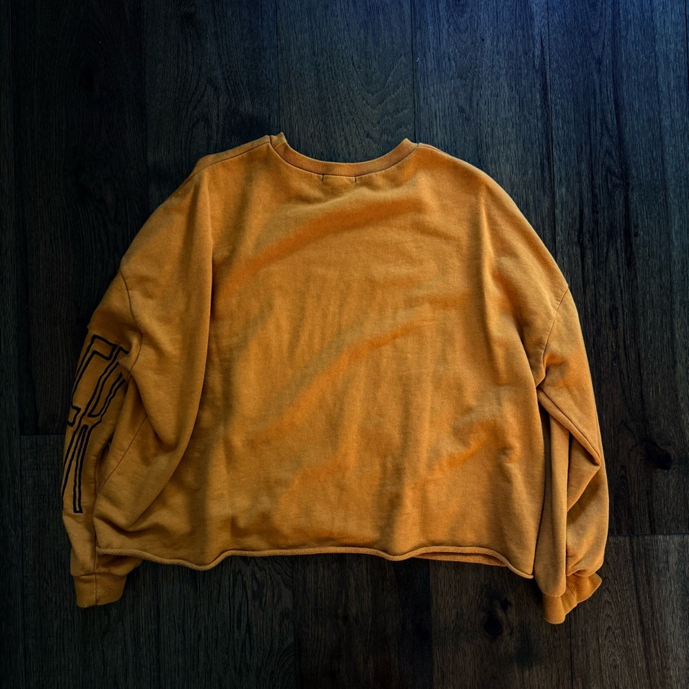 Women’s Zara Mustard Navy Blue Sweatshirt Size Small - Picture 5 of 6